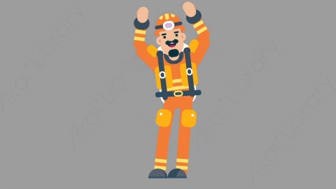 AE模板-FIREFIGHTER 10 Dance 2火警消防员跳舞舞蹈扁平人物职业角色