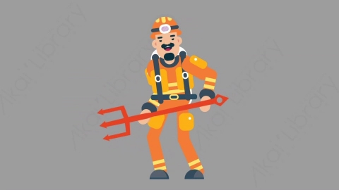 AE模板-FIREFIGHTER 13 Evil火警消防员恶魔扁平人物职业角色
