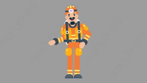 AE模板-FIREFIGHTER 22 Handshake 2火警消防员握手扁平人物职业角色