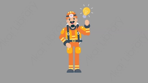 AE模板-FIREFIGHTER 28 Idea火警消防员有主意想法扁平人物职业角色