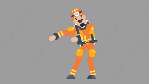 AE模板-FIREFIGHTER 29 Introduction火警消防员介绍简介扁平人物职业角色