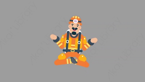 AE模板-FIREFIGHTER 33 Meditation火警消防员冥想沉思扁平人物职业角色