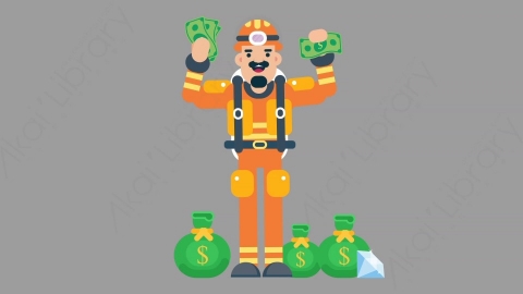 AE模板-FIREFIGHTER 34 Money火警消防员财产财富钱扁平人物职业角色