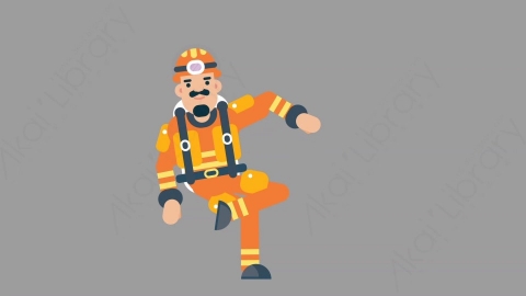 AE模板-FIREFIGHTER 46 Relax 2火警消防员放松扁平人物职业角色
