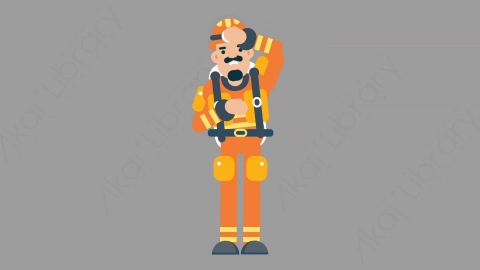AE模板-FIREFIGHTER 50 Stressed Out火警消防员压力过大心力交瘁扁平人物职业角色