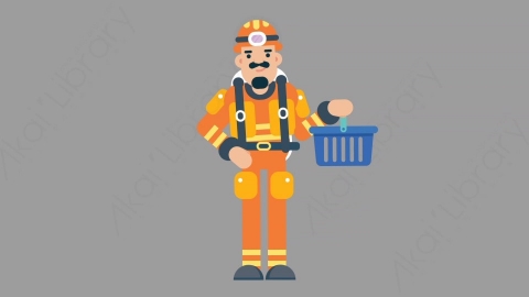 AE模板-FIREFIGHTER 54 Shopping火警消防员购物扁平人物职业角色