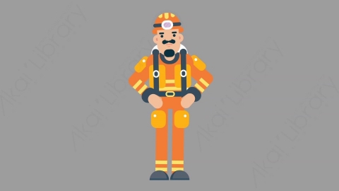 AE模板-FIREFIGHTER 69 Talking火警消防员说话讲话扁平人物职业角色