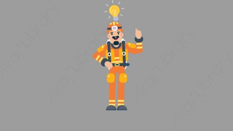 AE模板-FIREFIGHTER 70 Thinking 1火警消防员思考考虑扁平人物职业角色