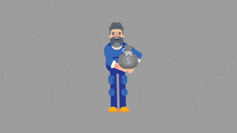 AE模板-MECHANIC 18 Gift机械工人修理工礼物扁平人物职业角色
