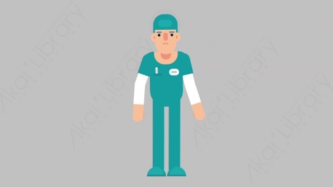 AE模板-NURSE 17 Losing Money医疗科技医生护士赔钱亏损扁平人物职业角色