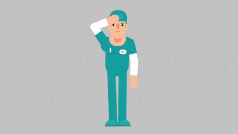 AE模板-NURSE 51 Salute医疗科技医生护士敬礼致敬扁平人物职业角色