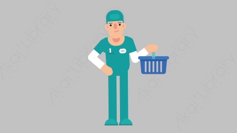 AE模板-NURSE 54 Shopping医疗科技医生护士购物扁平人物职业角色