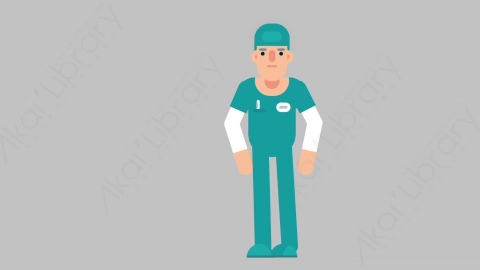 AE模板-NURSE 59 Stabbed医疗科技医生护士被刺伤扁平人物职业角色