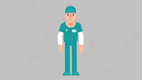 AE模板-NURSE 82 Yes医疗科技医生护士点头同意扁平人物职业角色