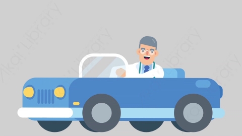 AE模板-DOCTOR 12 Driving医生大夫开车驾驶扁平医学医疗科技人物职业角色