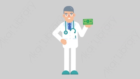 AE模板-DOCTOR 17 Losing Money医生大夫赔钱亏损扁平医学医疗科技人物职业角色