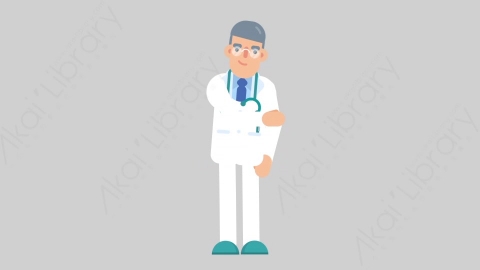 AE模板-DOCTOR 21 Handshake 1医生大夫握手扁平医学医疗科技人物职业角色