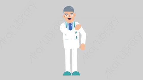 AE模板-DOCTOR 25 HighFive医生大夫击掌扁平医学医疗科技人物职业角色