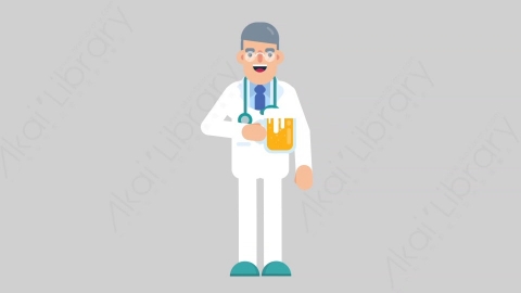 AE模板-DOCTOR 27 Cheering with Glass医生大夫喝啤酒扁平医学医疗科技人物职业角色