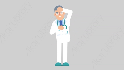 AE模板-DOCTOR 50 Stressed Out医生大夫压力过大心力交瘁扁平医学医疗科技人物职业角色