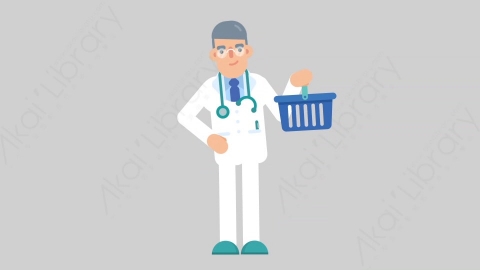 AE模板-DOCTOR 54 Shopping医生大夫购物扁平医学医疗科技人物职业角色