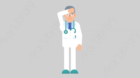 AE模板-DOCTOR 57 Sight医生大夫观察四周扁平医学医疗科技人物职业角色