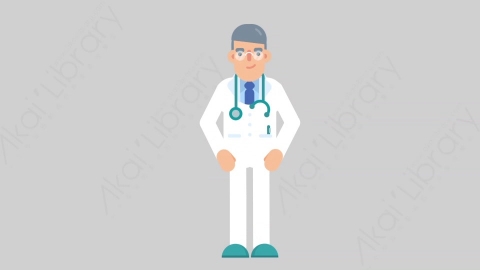 AE模板-DOCTOR 61 Standing 2医生大夫站立扁平医学医疗科技人物职业角色