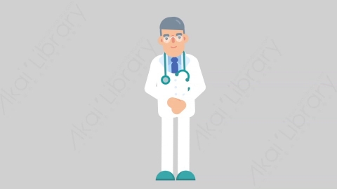 AE模板-DOCTOR 62 Standing 3医生大夫站立扁平医学医疗科技人物职业角色