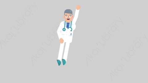 AE模板-DOCTOR 67 Superman医生大夫超人动作扁平医学医疗科技人物职业角色