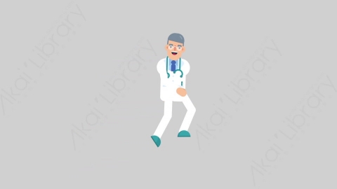 AE模板-DOCTOR 78 Walking on Stairs医生大夫走楼梯上楼梯扁平医学医疗科技人物职业角色