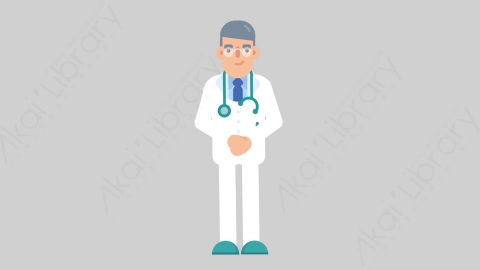 AE模板-DOCTOR 82 Yes医生大夫点头同意扁平医学医疗科技人物职业角色
