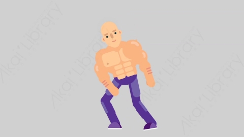 AE模板-FITNESS 29 Introduction健身房肌肉男介绍简介扁平人物日常角色