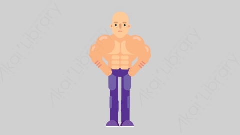 AE模板-FITNESS 35 No健身房肌肉男否认扁平人物日常角色