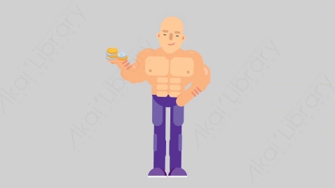 AE模板-FITNESS 36 Offer健身房肌肉男提供供应扁平人物日常角色