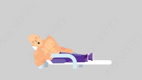 AE模板-FITNESS 48 Relax 4健身房肌肉男放松扁平人物日常角色