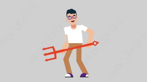 AE模板-NERD 13 Evil学校课堂大学生书呆子恶魔扁平人物日常角色