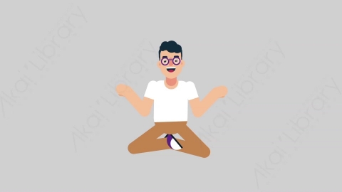 AE模板-NERD 33 Meditation学校课堂大学生书呆子冥想沉思扁平人物日常角色