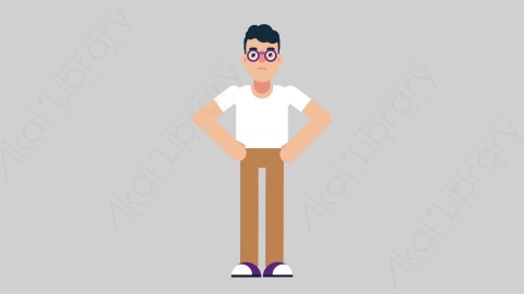 AE模板-NERD 35 No学校课堂大学生书呆子否认扁平人物日常角色