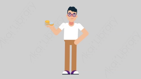 AE模板-NERD 36 Offer学校课堂大学生书呆子提供供应扁平人物日常角色