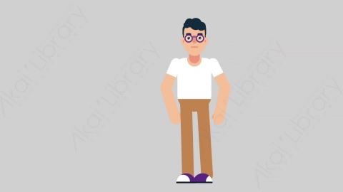 AE模板-NERD 59 Stabbed学校课堂大学生书呆子被刺伤扁平人物日常角色