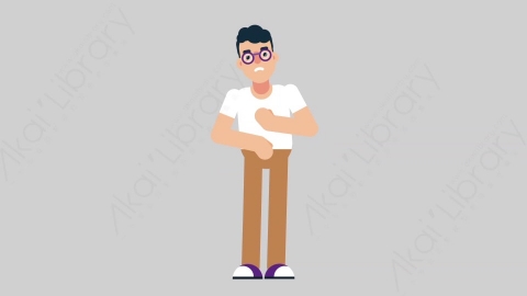 AE模板-NERD 65 Stomach Pain学校课堂大学生书呆子肚子痛胃痛扁平人物日常角色