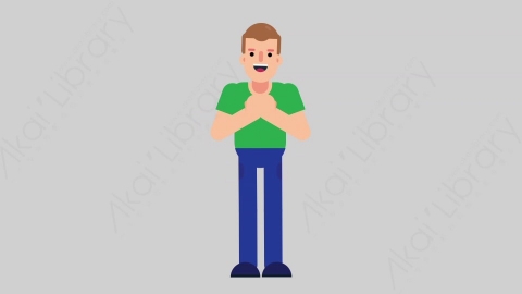 AE模板-NORMIE 02 Applause懒散休闲男士掌声欢呼扁平人物日常角色