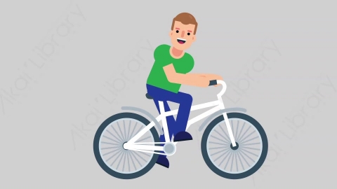 AE模板-NORMIE 04 Bicycle懒散休闲男士骑自行车扁平人物日常角色