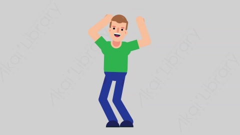 AE模板-NORMIE 10 Dance 2懒散休闲男士跳舞舞蹈扁平人物日常角色