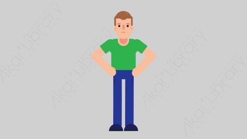 AE模板-NORMIE 35 No懒散休闲男士否认扁平人物日常角色