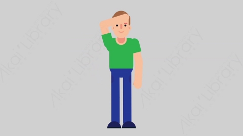 AE模板-NORMIE 57 Sight懒散休闲男士观察四周扁平人物日常角色