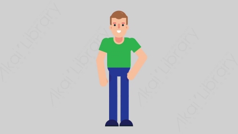 AE模板-NORMIE 72 Tie懒散休闲男士整理领带扁平人物日常角色