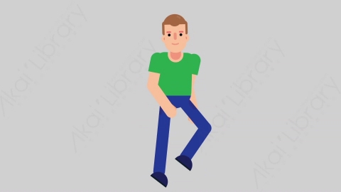 AE模板-NORMIE 77 Walking Cycle懒散休闲男士一直步行扁平人物日常角色