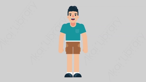 AE模板-NORMIE-2 01 Basic懒散休闲男士基本动作扁平人物日常角色