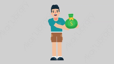 AE模板-NORMIE-2 19 Giving懒散休闲男士给予赠送扁平人物日常角色